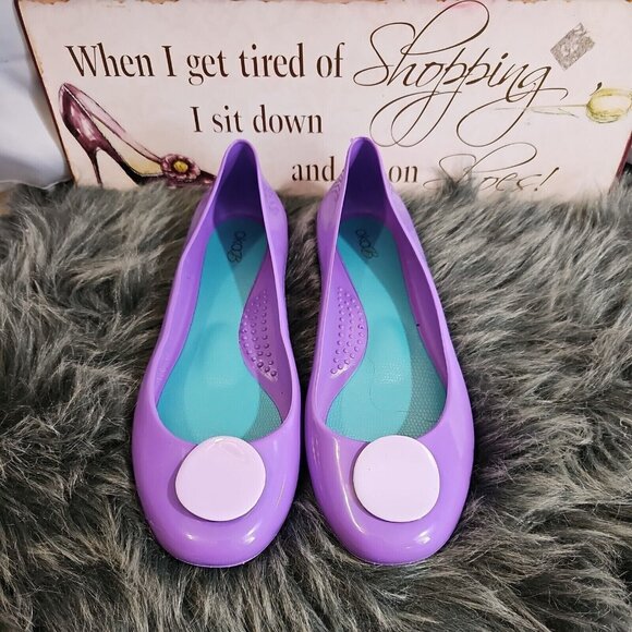 OkaB MCKENZIE Iris PURPLE BALLERINA Flats Shiny Jelly Women's Shoes 9 - Picture 1 of 4